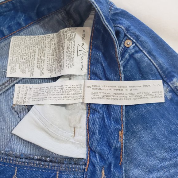 ZARA TRAFALUC High Rise Button Fly Frayed Denim Short SZ 8 - Picture 16 of 16
